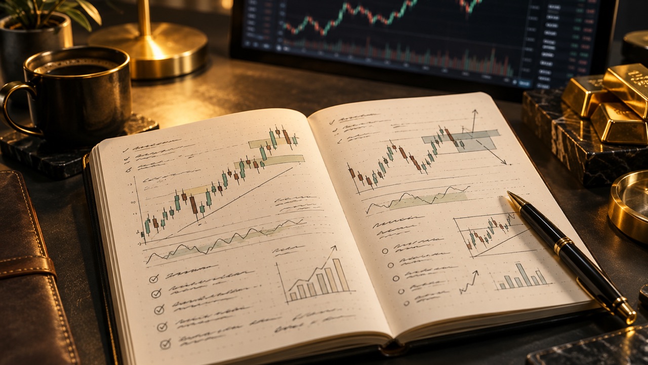 Ilustrasi jurnal untuk mencatat input perhitungan ukuran posisi XAUUSD